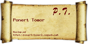 Ponert Tomor névjegykártya
